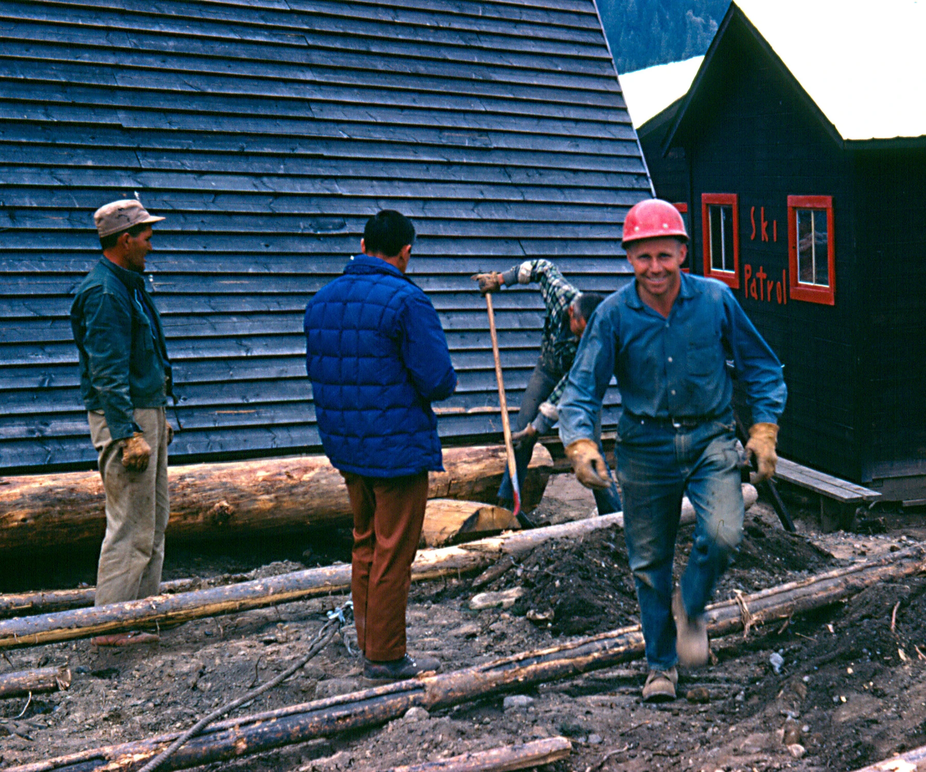 1968 Guy Messerli and crew building a frame.jpg